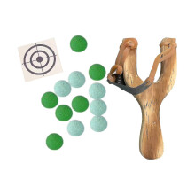 (green) Hunting Slings Catapult Wooden Handle Slings Outdoor Game Shooting Target