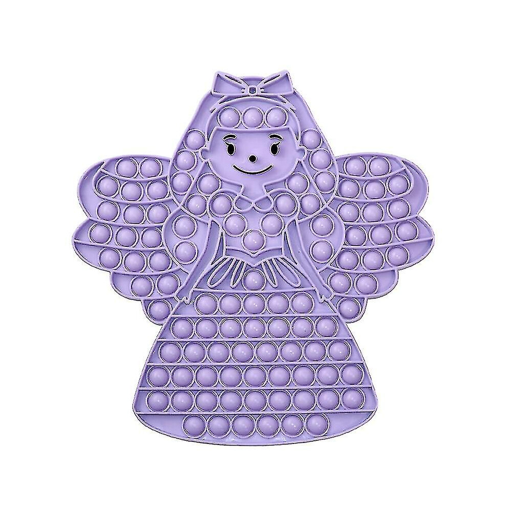 (Princess Style 5) Silicone Decompression Toy Cute Rainbow Push Bubble Fidget Toy