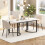 140x80cm Metal Frame Rectangular Dining Table (1-pcs), Adjustable Feet 1