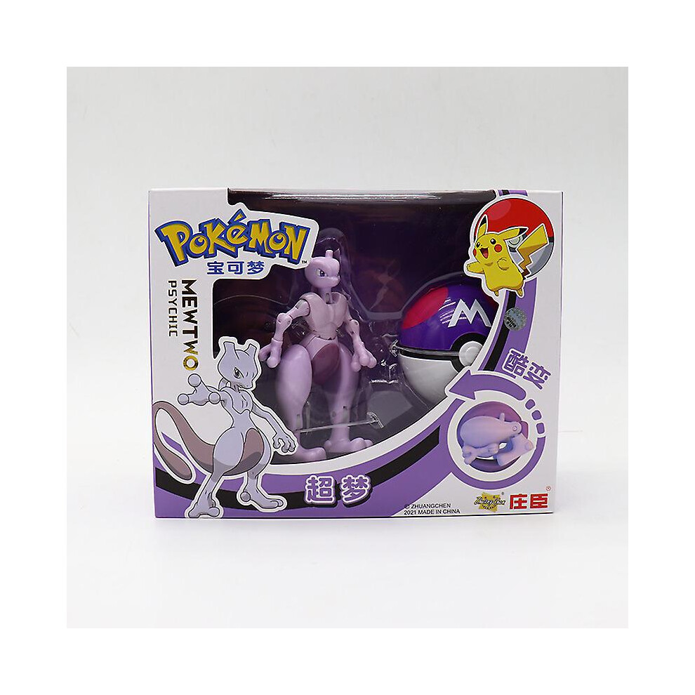(Mewtwo) Deformed Pikachu Doll Pokeball Children's Toy Gift Deformed Toys