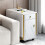 Folding Dining Table (1 piece) with Cupboard and 2 Drawers, White/Gold 4