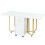 Folding Dining Table (1 piece) with Cupboard and 2 Drawers, White/Gold 8