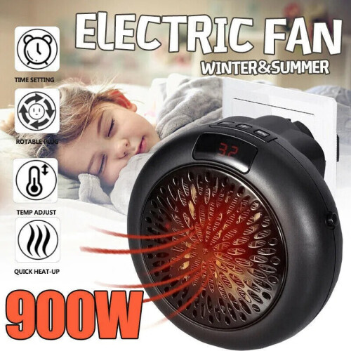 Wall Plug In Heater Fan Ceramic Space Heater Low Energy Fast Heating 1