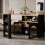 Modern Extendable Kitchen Island Table, with 1m LED Strip, Black 1