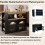 Modern Extendable Kitchen Island Table, with 1m LED Strip, Black 5