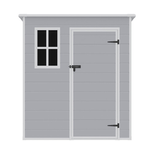 Living And Home 6 x 6FT Durable PP Storage Shed with Pent Roof, Window, Vent 2