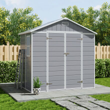 8x4ft Apex Roof Garden PP Tool Shed Outdoor Patio Storage House