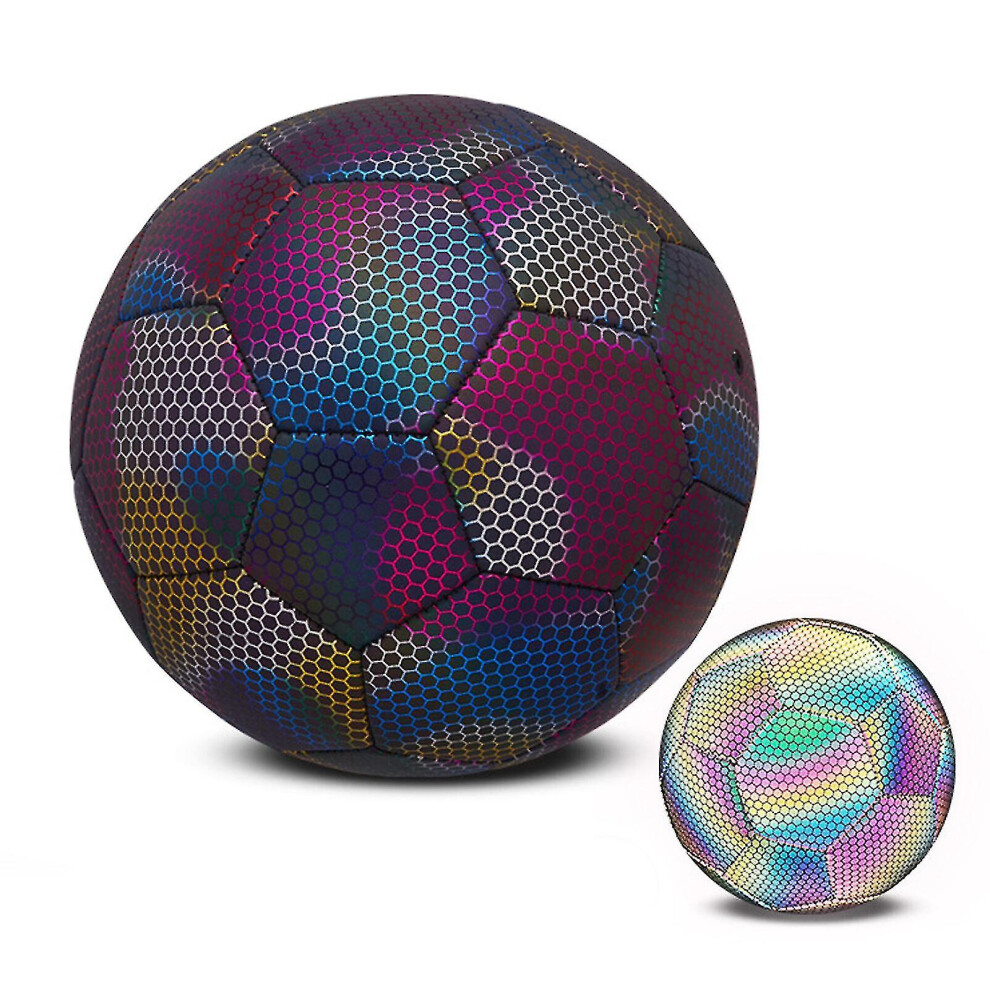 (Multicolor Black, 5) Glow-in-the-dark Soccer Ball Size 4