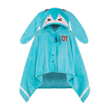 165x90cm 2023 New Anime Hatsune Miku Kawaii Figure Flannel Hooded Blanket Keep Warm Shawl Pillow Model Girls Christmas Gifts