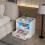 Costway Wooden End Table Smart Nightstand w/ Drawer & Lighted Open Shelf Bedside Table 2