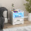 Costway Wooden End Table Smart Nightstand w/ Drawer & Lighted Open Shelf Bedside Table 7