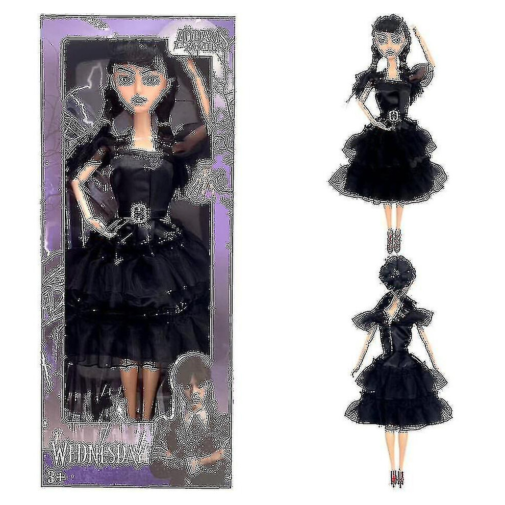 (Black Sari Dress) Wednesday Addams Dolls Plush Toys, Made To Move Wednesday Adams Dolls For Kids