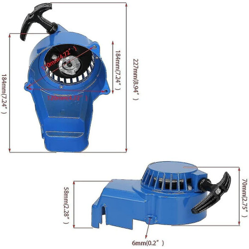 Mini Motorcycle 47-49cc Pull Starter, Air-Cooled 2-Stroke Motorcycle, Plastic Manual Starter 1