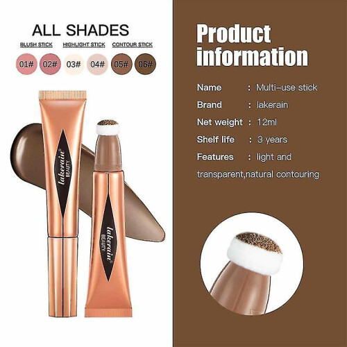 (01) Liquid Blush Highlighter Multifunctional Long-lasting Face Pigmentation Lightweight Silky Texture Natural Water-proof Blusher 2