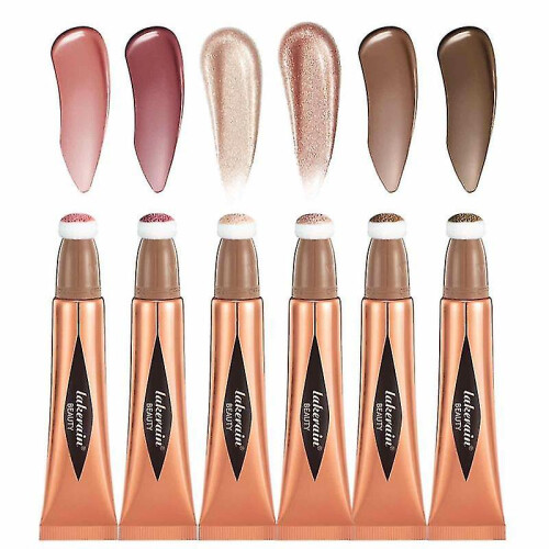 (01) Liquid Blush Highlighter Multifunctional Long-lasting Face Pigmentation Lightweight Silky Texture Natural Water-proof Blusher