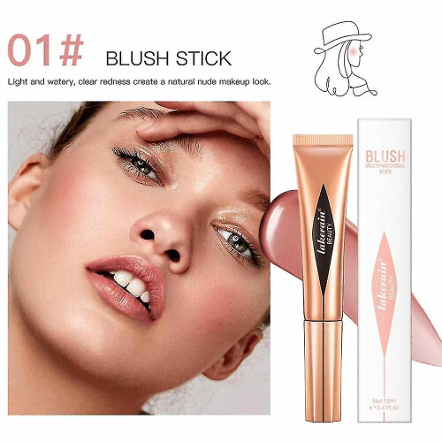 (01) Liquid Blush Highlighter Multifunctional Long-lasting Face Pigmentation Lightweight Silky Texture Natural Water-proof Blusher 1
