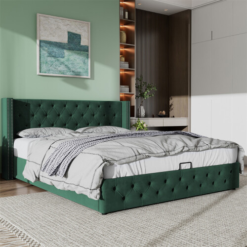 Upholstered Bed, with Hydraulic Lever, Functional Bed from Storage 2