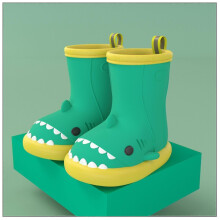 (150, Yellow Edge Green) Girls\' Baby Non-slip Rain Boots Waterproof Non-slip For Sports Garden Climbing