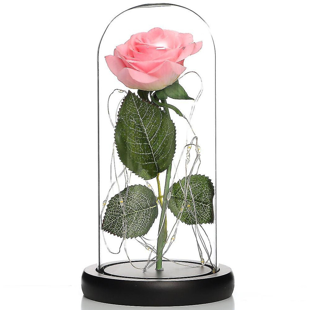 (Pink) Eternal Roses In Glass Birthday Gifts Mother's Day Pink