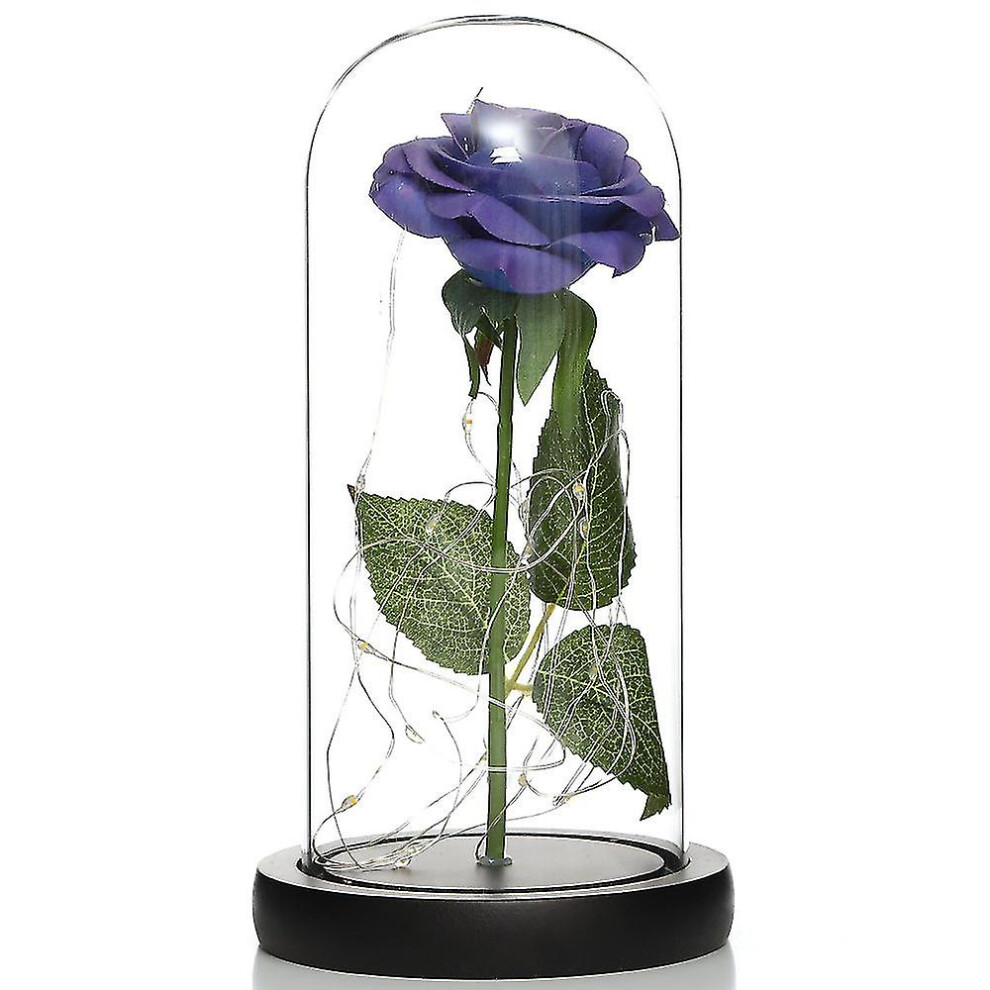 (Blue) Eternal Roses In Glass Birthday Gifts Mother's Day Blue