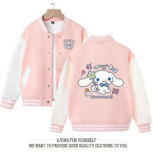 (Pink, 100) Spring/autumn Sanrio Children's Jacket Cinnamoroll Coats Cute Anime Cartoon Kawaii Loose Sports Baseball Clothes Birthday Gift
