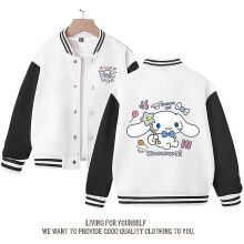 (white, 90) Spring/autumn Sanrio Children's Jacket Cinnamoroll Coats Cute Anime Cartoon Kawaii Loose Sports Baseball Clothes Birthday Gift