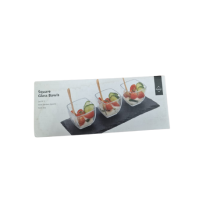 Set Of 3 Square Glass Bowls Dishwasher Safe