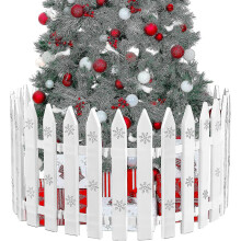 15 Pieces Thick White Plastic Picket Fence Christmas Tree Fences Mini Fence Decoration For Christmas Wedding Party Garden Home, 12 Inches