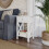 URBN Living (2x White) Wooden 1-Drawer Bedside Sofa Side End Table X-Frame Nightstand with Storage Shelf 4
