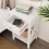 URBN Living (2x White) Wooden 1-Drawer Bedside Sofa Side End Table X-Frame Nightstand with Storage Shelf 5
