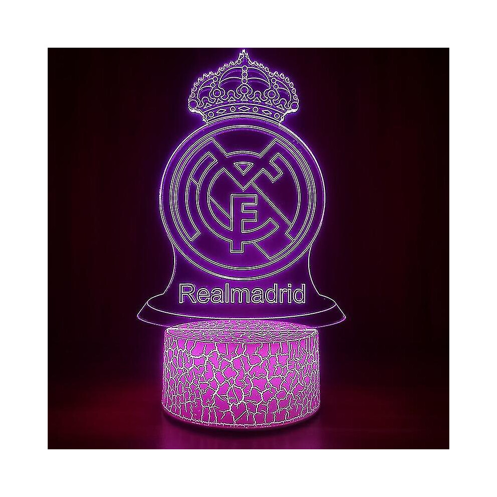 World Cup Real Madrid Football Team Logo Series 3d Colorful Night Ligh