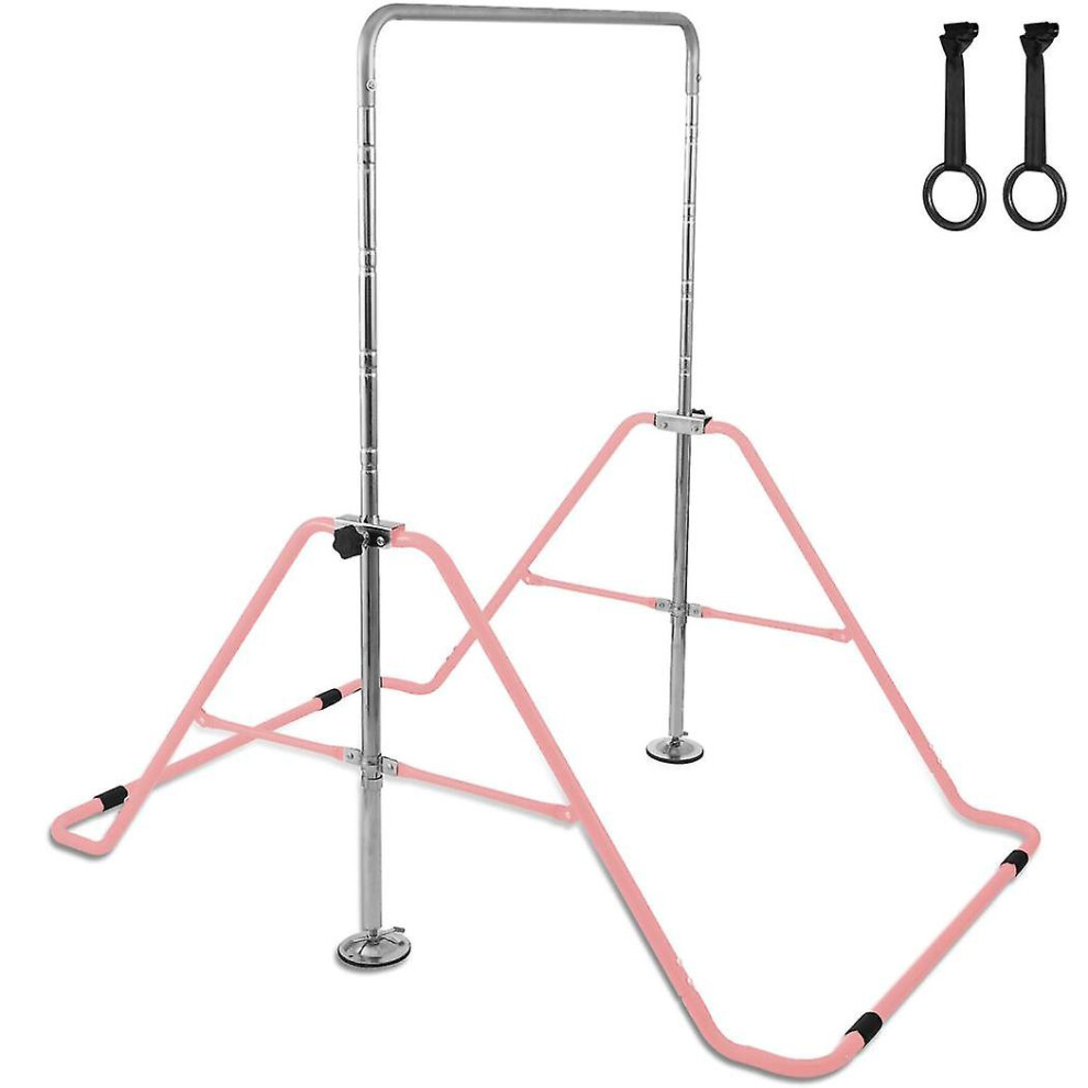 Kids Gymnastics Bar Jungle Training Monkey Bar Adjustable Zontal Kip Bar Gym Pink