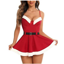 (Red, S) Christmas Lingerie Sexy Santa Lingerie For Women