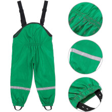 (140, Green) Unisex Children's Rain Dungarees Windproof And Waterproof Mud Trousers