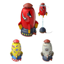 (red, with water pipe) Rocket Launcher Toys Rocket Water Pressure Lift Sprinkler Children Outdoor -sz.14227