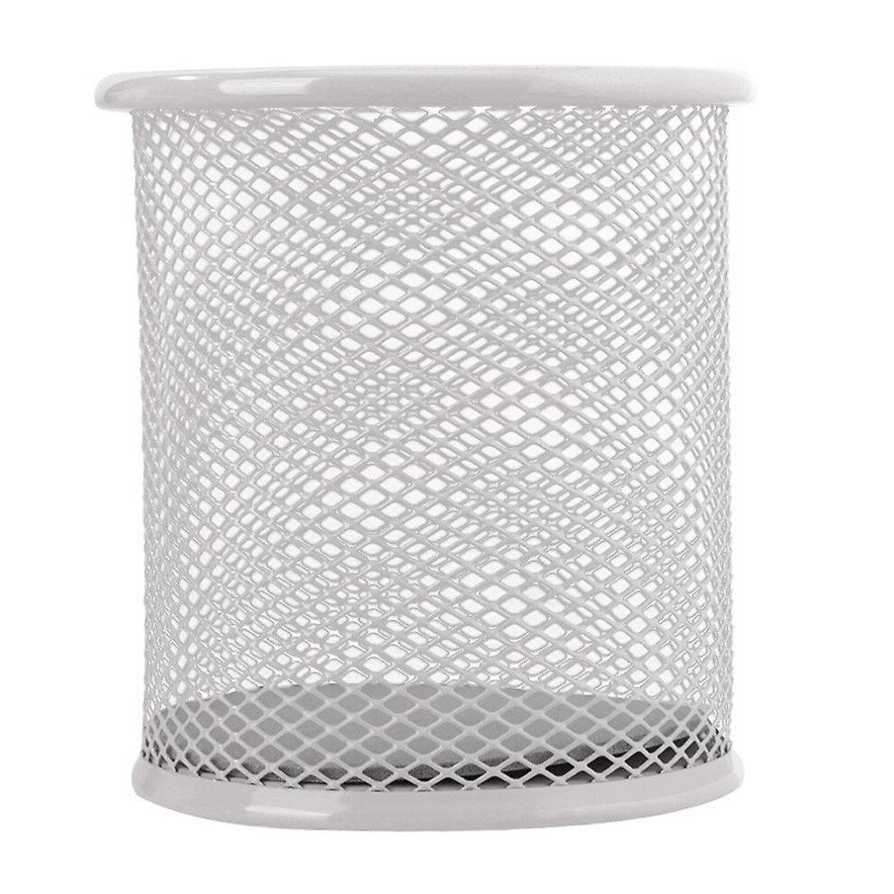 (white) Pen Holder Cup For Desk, Pencil Cup Holder, Metal Pen Cup For Desk Office Pen Organizer