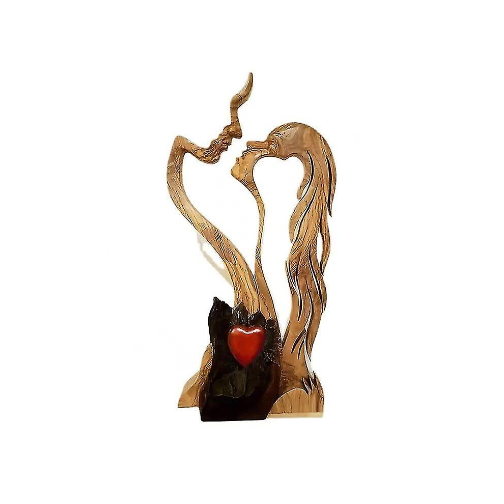 Love Eternal Eternal Love Couple Wooden Statue Ornament Wooden Lover Kissing Craft-image-OPC-PFP2PGX-NEW