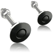 (Pack of 2, Black) Universal Aluminum Vehicle Hood Pins - License Plate Lock Clip, Push Button Bonnet, Diameter 1.25 Inch (black, Pack Of 2)