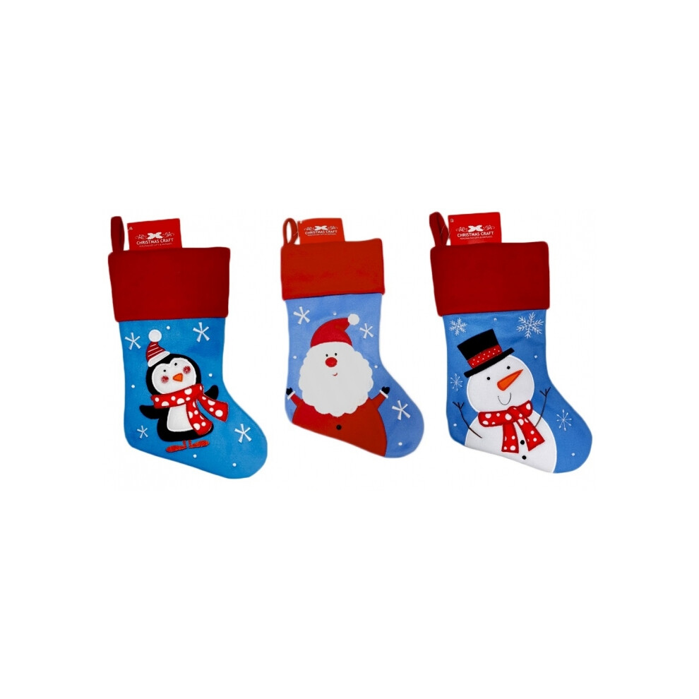 (Santa) Christmas Stocking - Red & Blue