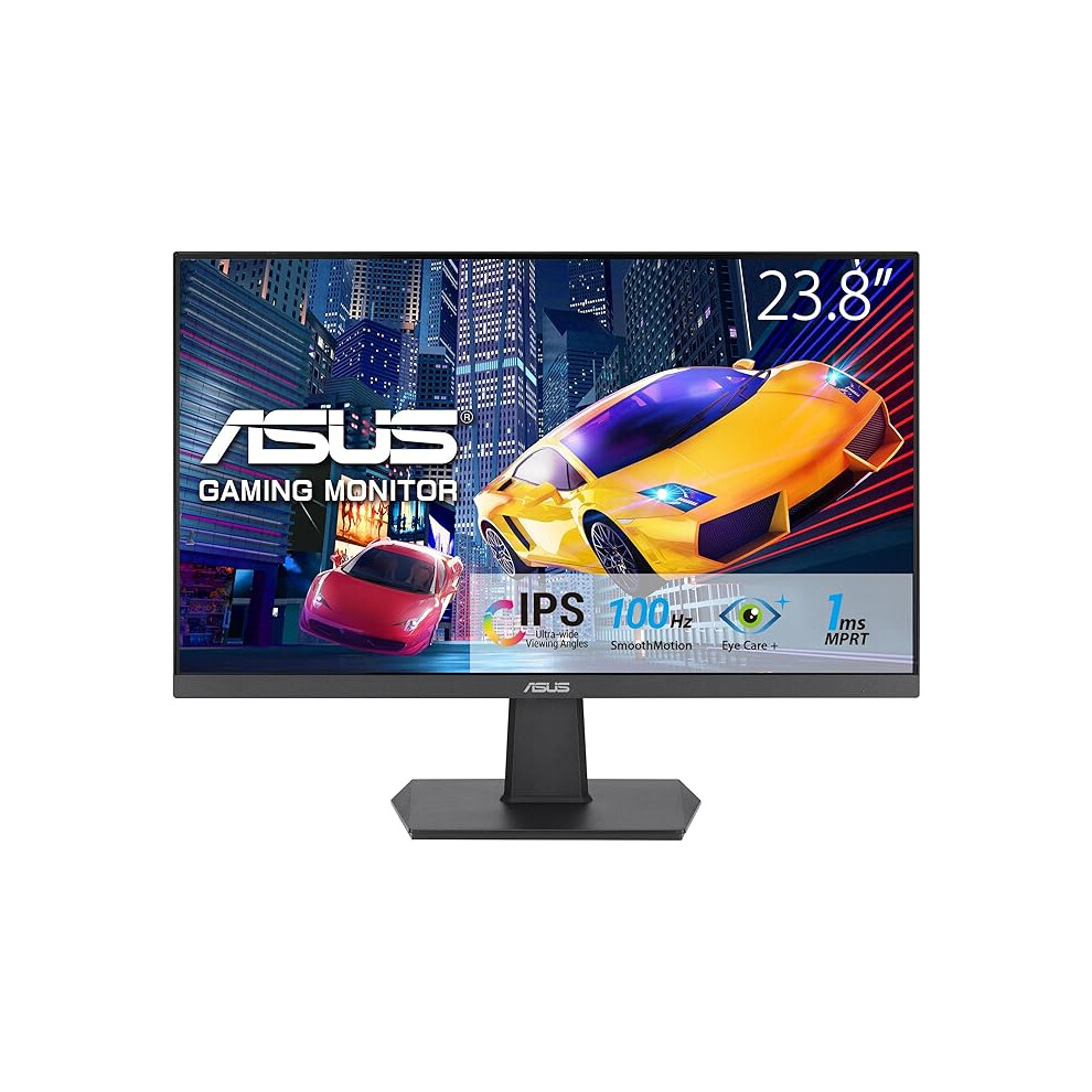 ASUS VA24EHF Eye Care Gaming Monitor 24-inch  IPS, Full HD, Frameless, 100Hz, Adaptive-Sync, 1ms MPRT, HDMI, Low Blue Light