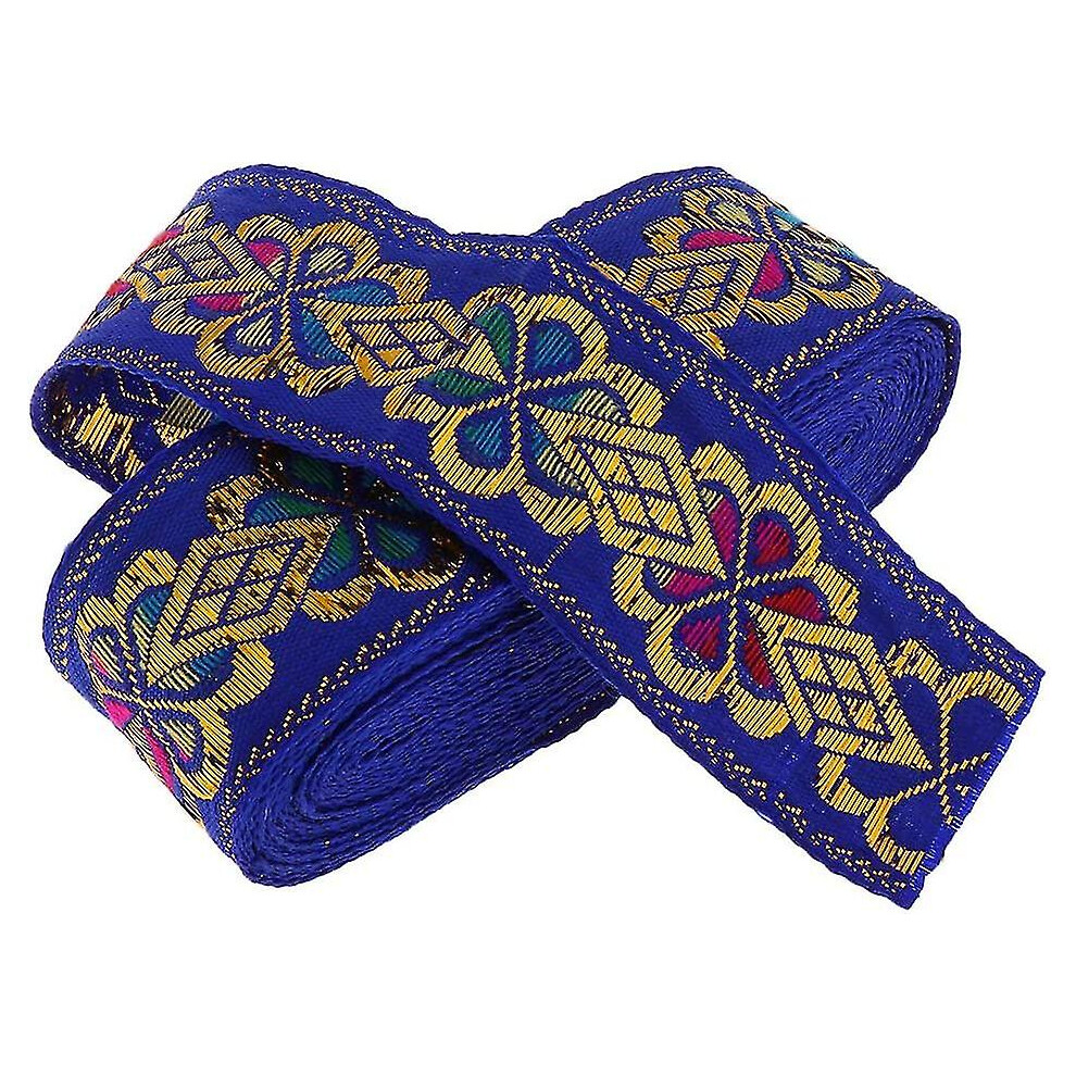 (Royal Blue) Jacquard Trim Braid Embroidered Ribbon Craft Sewing Retro Boho Ethnic Fabric Ribbon Trim For Sewing Crafts Projects  7m  6 Styles To Choo