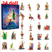 (Style B) Christmas Grinch Advent Calendar Countdown Blind Box 24 Xmas Gifts Surprise Toy