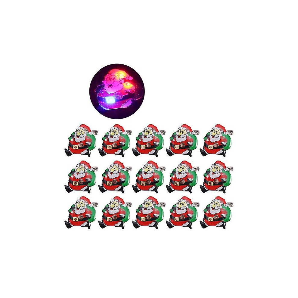 25Pcs Christmas Santa Claus With A Gift Bag Badge Brooch With Led For Children Gift Light