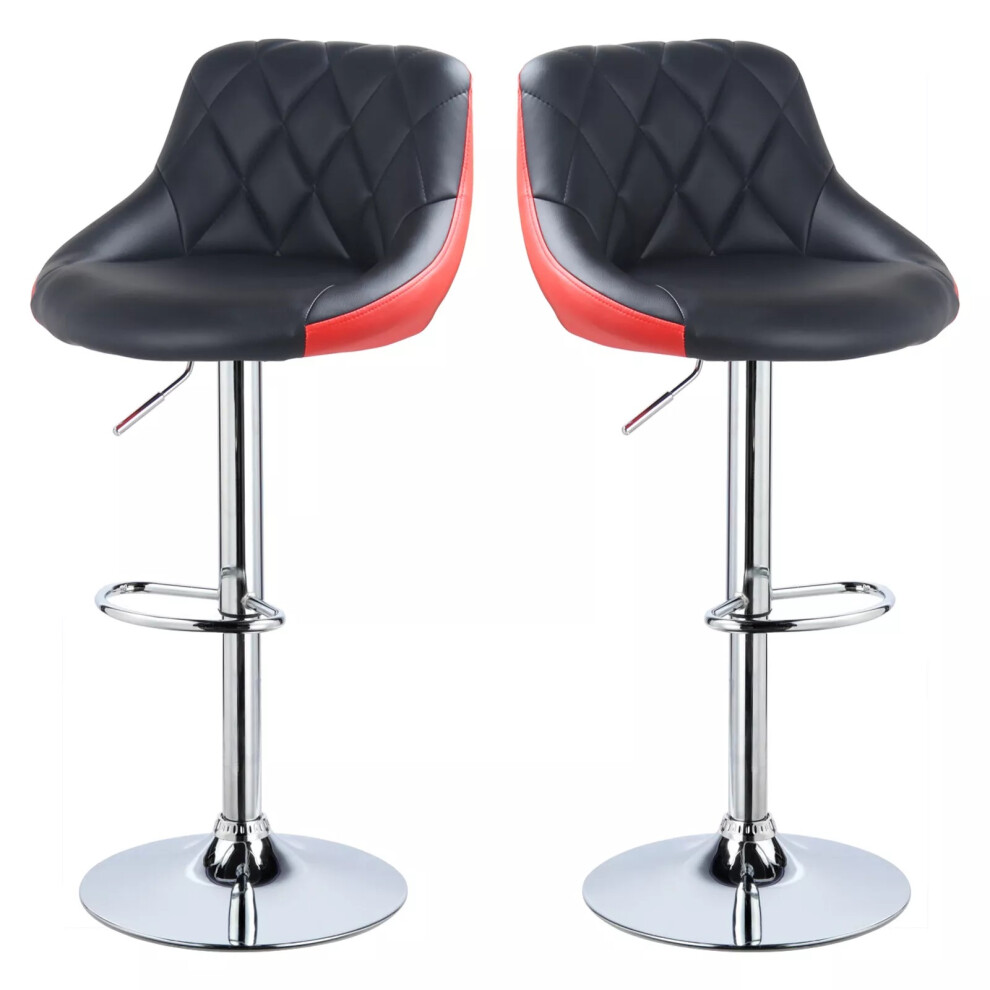 Modern PU Bar Stools UK Kitchen Chairs Furniture, Set of 2
