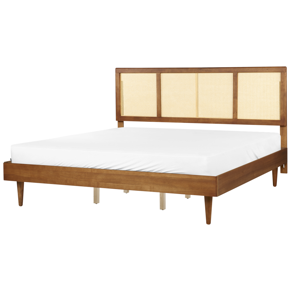 Bed Rattan AURAY 180 x 200 cm (EU Super King) Brown