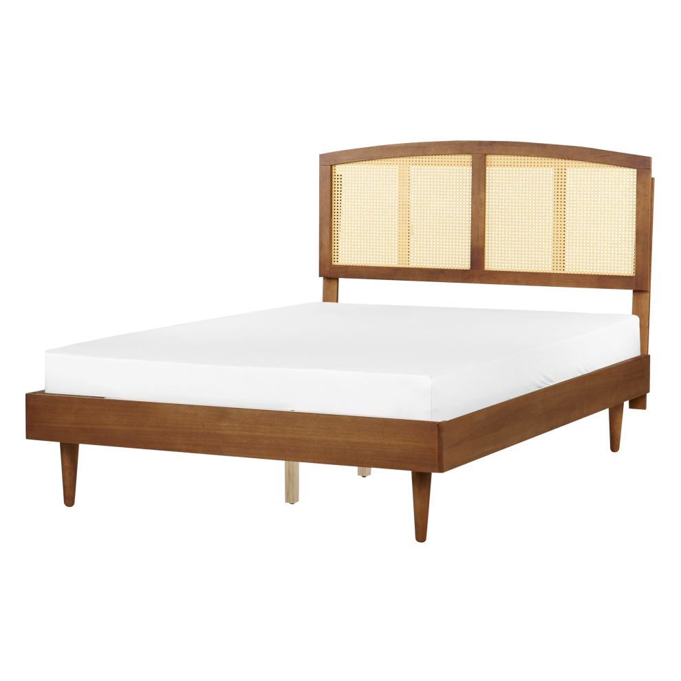 Bed Rattan VARZY 140 x 200 cm (EU Double) Brown