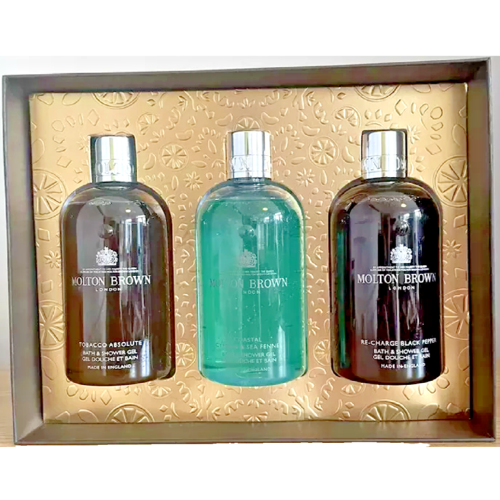 Molton Brown Woody Shower Gel Gift Set 3 X 300ML Shower Gel