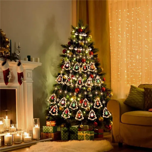 9.84ft 120LED Curtain Lights Battery Powered Christmas Lights 2