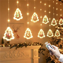 9.84ft 120LED Curtain Lights Battery Powered Christmas Lights