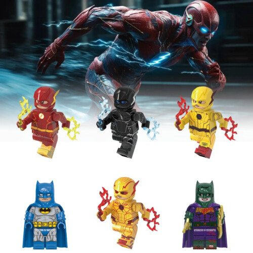 6pcs The Batman Flash Assembling Building Blocks Toys Tabletop Decor